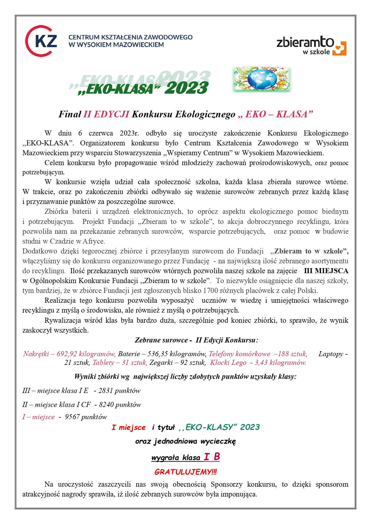 Finał konkursu EKO KLASA 2023 page 0001