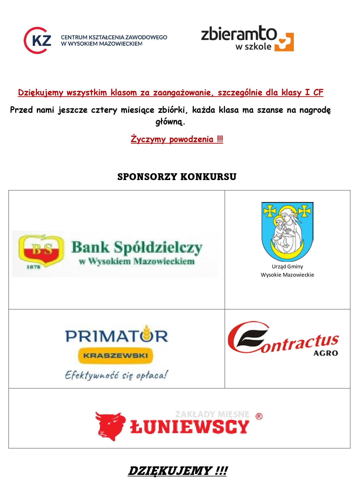 Ranking zbiórki klas do konkursu Eko Klasa page 0002