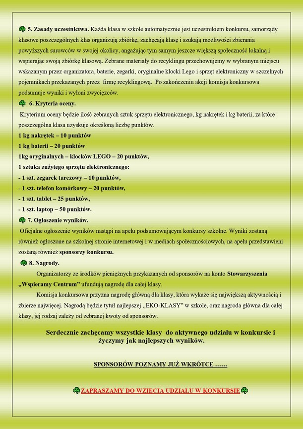 Zaproszenie do wzięcia udziału w konkursie ekologicznym pt. EKO KLASA page 0002 Kopiowanie
