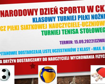 Narodowy dzień sportu w ckz-zmiana terminu